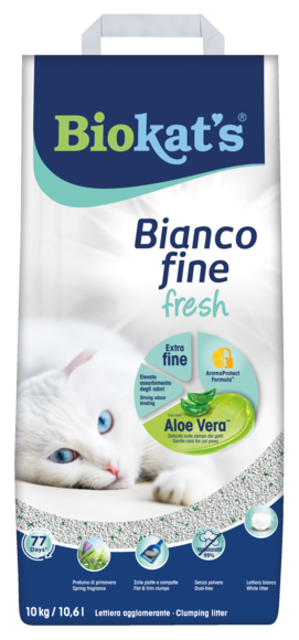 Clumping litters > Biokat's* Bianco fine fresh with Aloe Vera** 10KG | GIMBORN