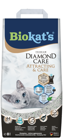Clumping litters > BIOKAT'S* DIAMOND CARE ATTRACT. & CARE 8 L | GIMBORN