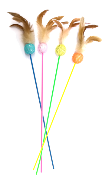 Toys > CAT TEASER W/BALL&FEATHERS | GIMBORN
